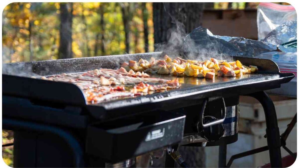 a grill with food on it